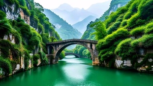 绿色山水湖泊护眼