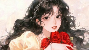 拿着鲜花女孩