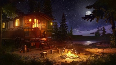 星空夜晚露营篝火