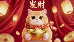 可爱的发财猫咪