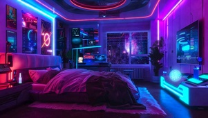 科技霓虹房间