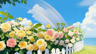 彩虹玫瑰花园