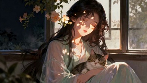 窗边猫眠