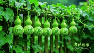 雨天篱笆葫芦