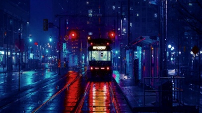 车站雨夜玻璃雨滴