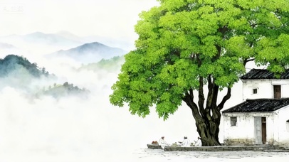 白色江南小镇