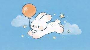 可爱气球小兔
