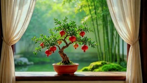 治愈窗边石榴