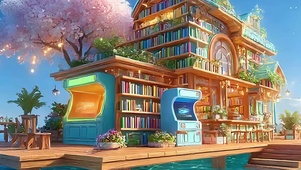 海景小岛小屋带鱼屏