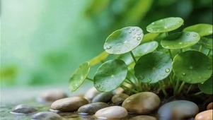 春涧石畔铜钱草