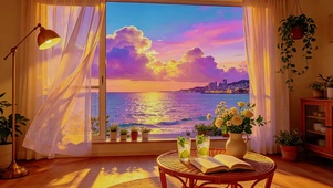 超治愈黄昏氛围窗景