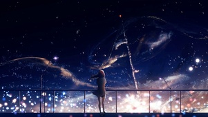 星空下女孩