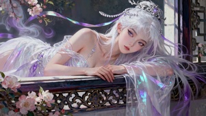 古风银发白衣绝美女神