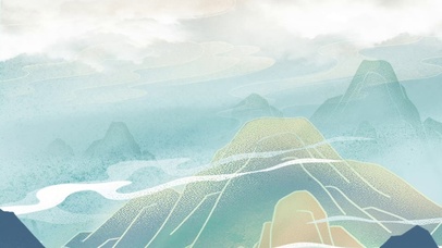 中国风山间飞鹤云雾