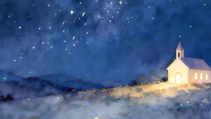 夜景星空树木带鱼屏