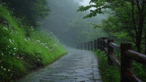 山间细雨高清