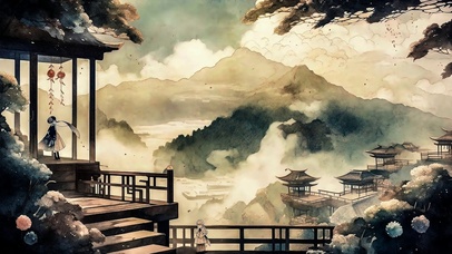 唯美插画壁纸AI绘画