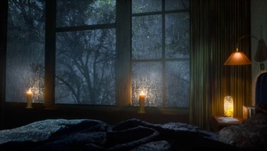 雨夜安静卧室