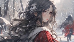 4K 红衣少女