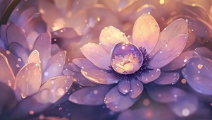 浪漫黄昏微光紫色莲花