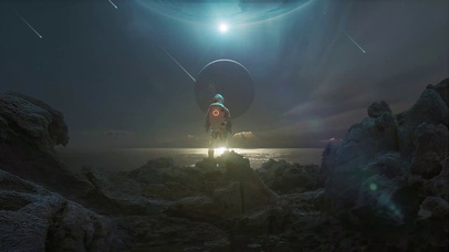 4K 梦幻未来宇航员星球