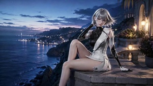 海边暮色女神