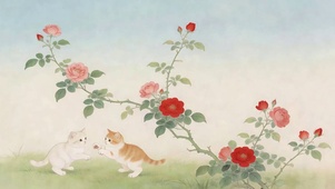 两只猫咪玩耍
