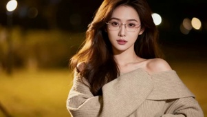 露肩毛衣气质美女