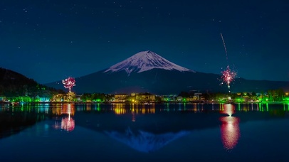 4K富士山烟火星之轨迹