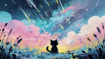 看流星的猫咪