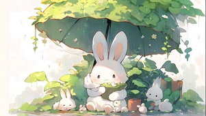 雨中兔子