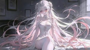 治愈可爱长发女孩