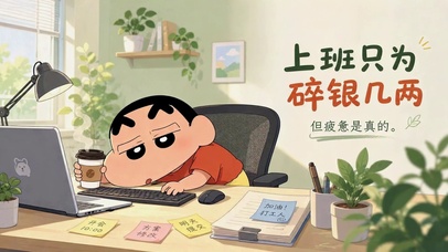 上班只为碎银几两蜡笔小新