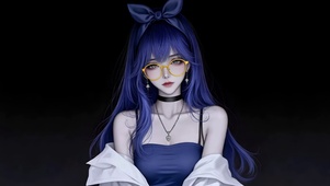 清纯蓝发少女