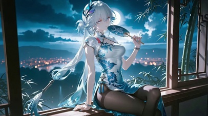 二次元插画女孩循环动画