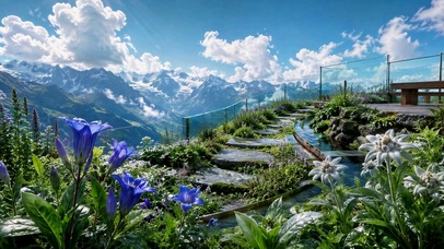 高山云端花园治愈风景