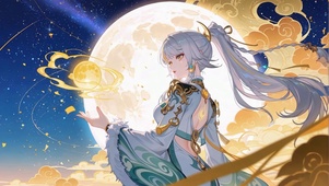 月下兹白的璃月夜