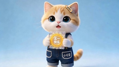 五一快乐可爱猫咪