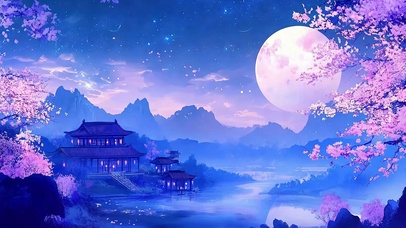 古风樱花树木