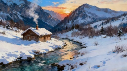 暮雪溪居