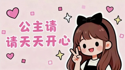 可爱女孩公主请天天开心