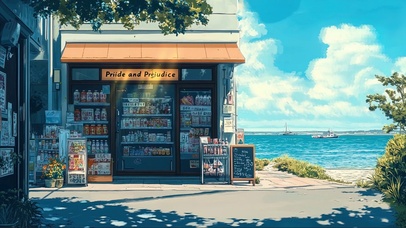 海边夏日晴天便利商店