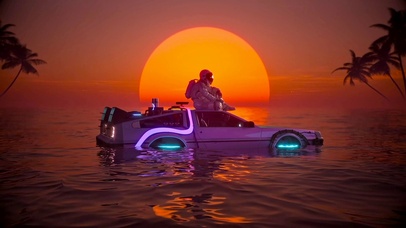 漂浮汽车宇航员