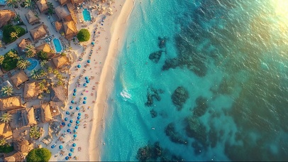 俯瞰纯净度假海岸