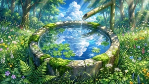 林间泉水池