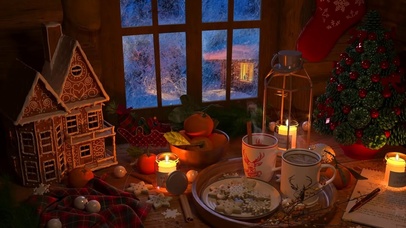 舒适的冬季下雪