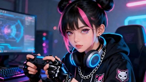 玩游戏女孩