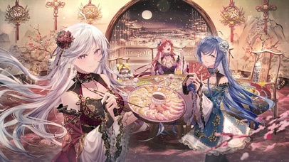 唯美古风阁楼晚宴少女