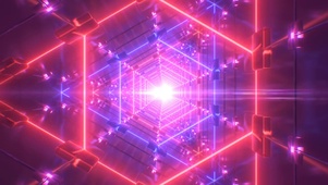 霓虹激光束科幻隧道