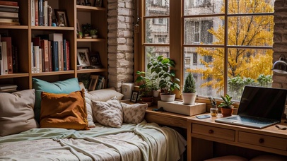 【雨景】温暖的小书房